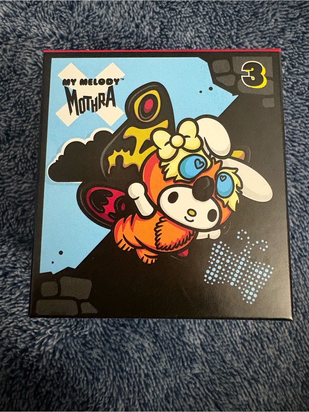 Sanrio My Melody Mothra Art Print - Black, Blue, Orange, Cream